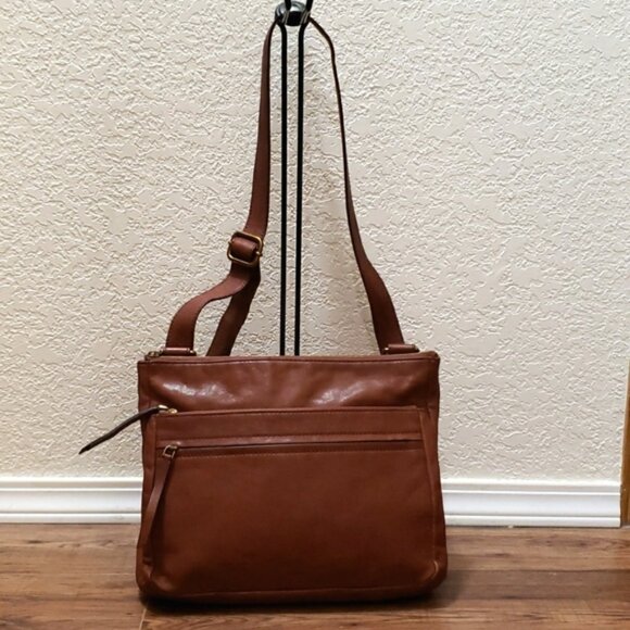 FOSSIL COREY LEATHER CROSSBODY BAG ~ BROWN ~ GREAT USED COND. - Picture 5 of 15